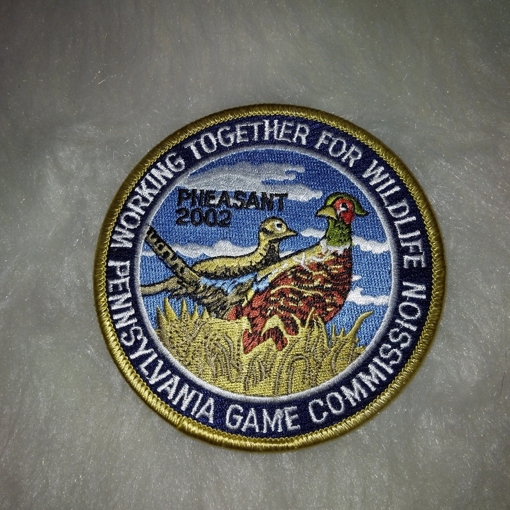 VINTAGE EMBROIDERED PATCH Pennsylvania Game Commission 2002 Pheasant